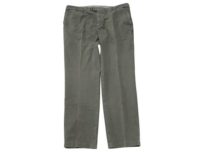 Pantalones chinos Brunello Cucinelli de algodón verde Verde oliva  ref.754165