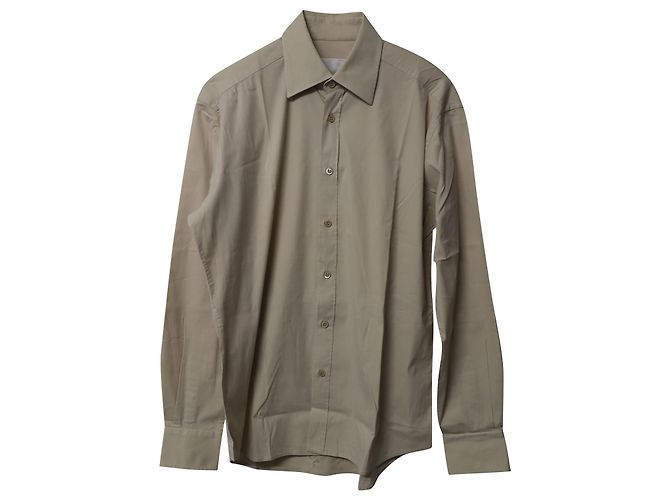 Camisa Prada de manga comprida com botões em algodão nude Marrom Carne
