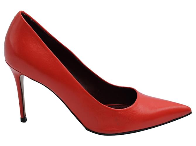 Céline Celine Classic Point-Toe Pumps in Red Leather  ref.754195