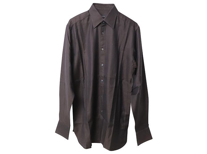Gucci Herringbone Button-Down-Hemd aus dunkelroter Baumwolle Bordeaux