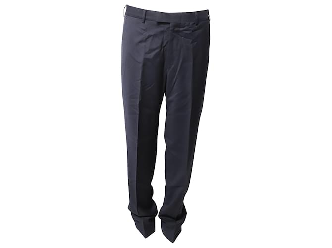 Ermenegildo Zegna Striped Tailored Trousers in Navy Blue Wool  ref.754210