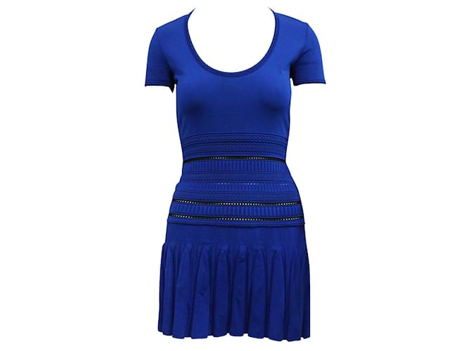 Roberto Cavalli Electric Blue Abito Knitted Dress Polyester  ref.754244