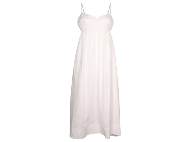 Zimmermann Rosa Bralette Sleeveless Midi Dress in White Linen   ref.754282