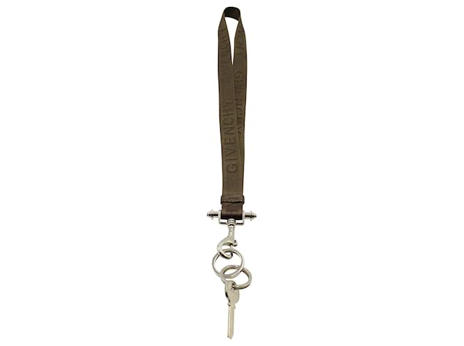 Givenchy Schlüsselanhänger aus olivfarbenem Nylon Grün Olivgrün  ref.754299
