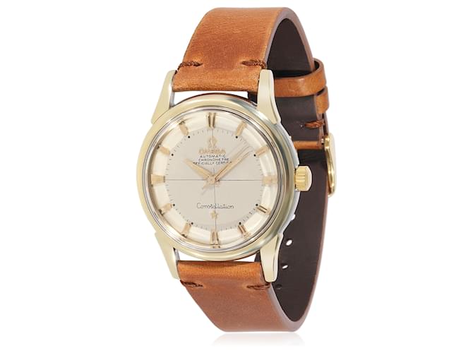 Omega Constellation 14381 8 Sc Men's Watch In  Stainless Steel/gold Plate  Brown Metal  ref.754305