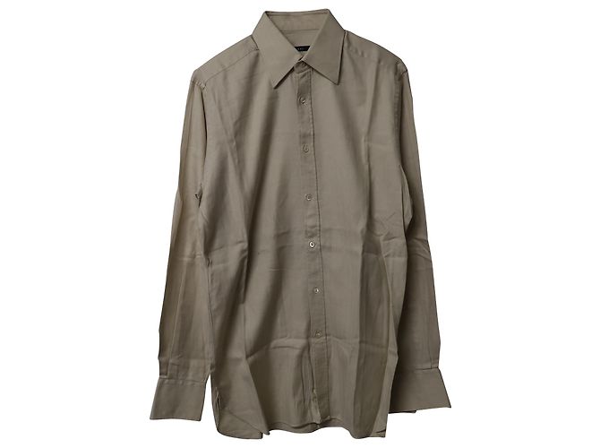 Camicia Button Down Gucci in cotone beige Marrone 