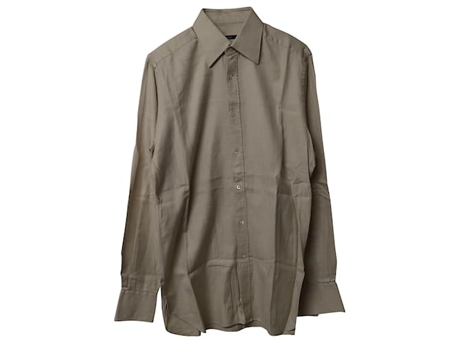 Gucci Button Down Shirt in Beige Cotton Brown  ref.754321