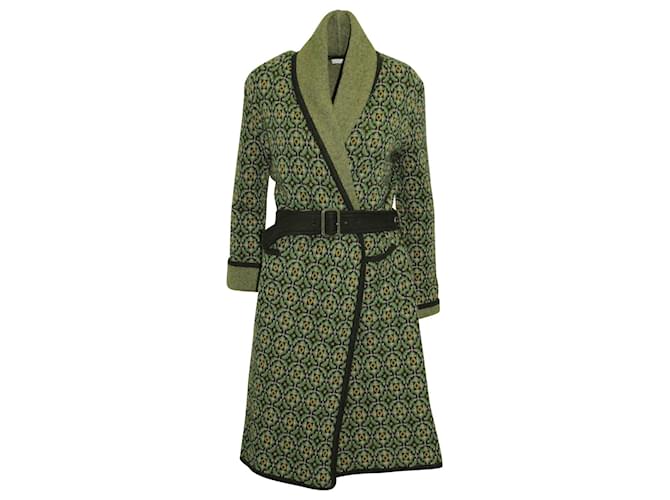 Etro Printed Long Coat in Multicolor Wool   ref.754350