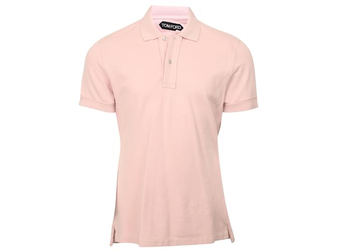 Polo Tom Ford Piquet in cotone rosa  ref.754352