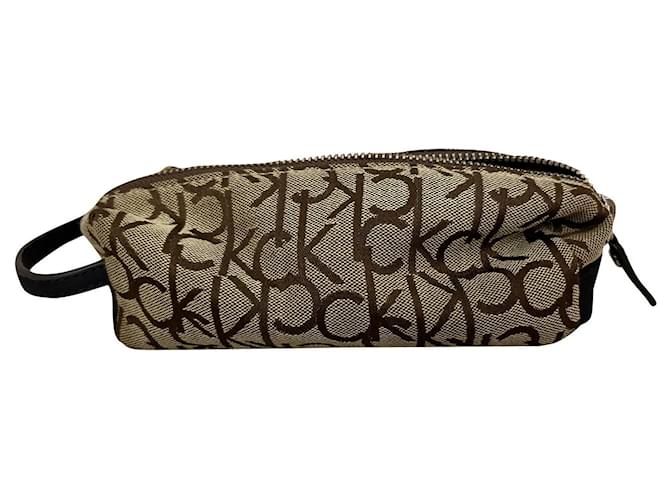 Calvin Klein Purses, wallets, cases Beige Cloth  ref.754371