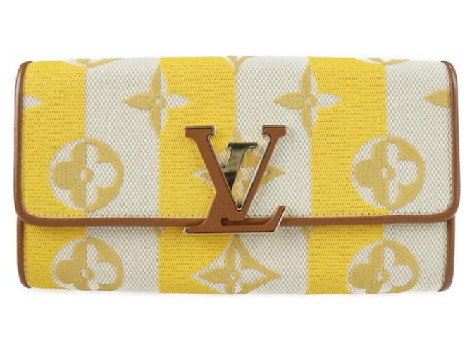 Louis Vuitton Portefeuille capucines Giallo Tela  ref.754515