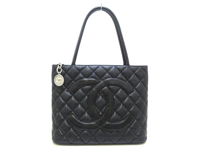 Medaillon Chanel Médaillon Black Leather  ref.754598