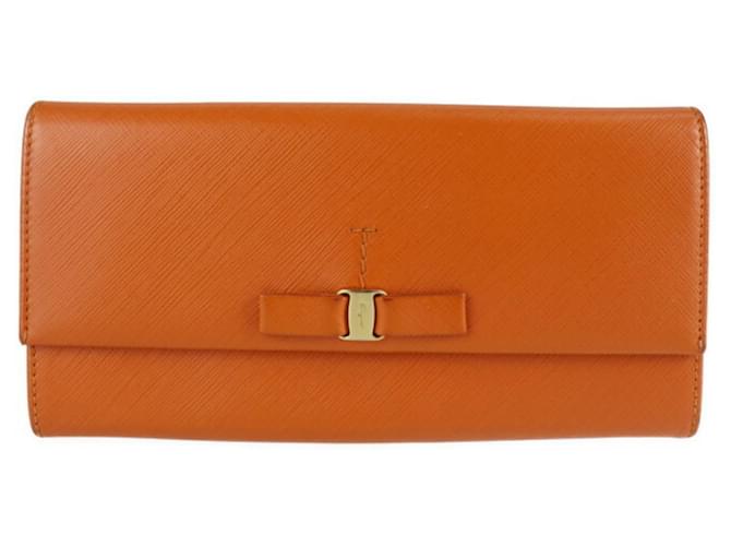 Salvatore Ferragamo Vara Orange Leather  ref.754985
