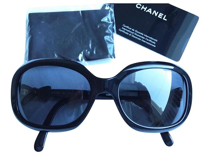 Chanel Gafas de sol negras - Modelo vintage 5170 arco cuadrado Negro Plástico  ref.755206