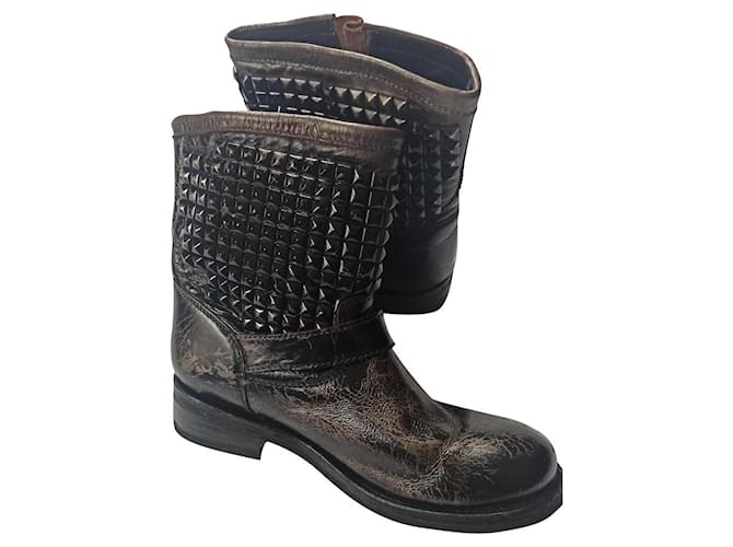 Ash Cloutees Preto Bronze Couro  ref.755223