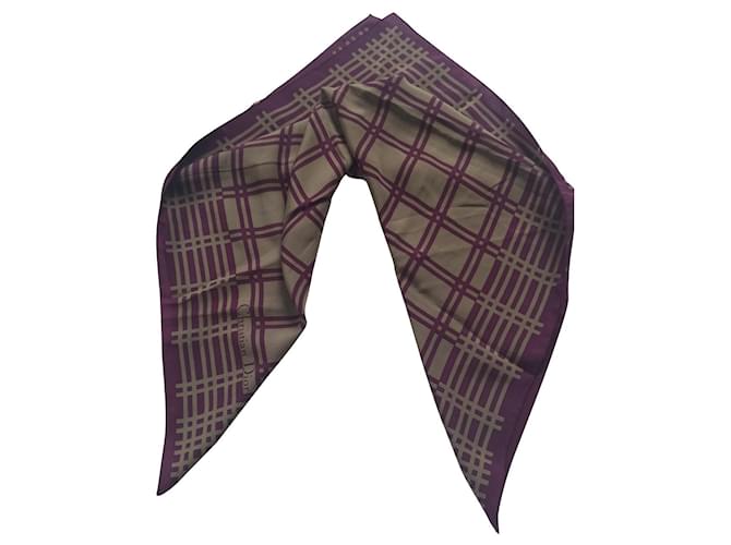 Christian Dior Silk scarves Beige Prune  ref.755231