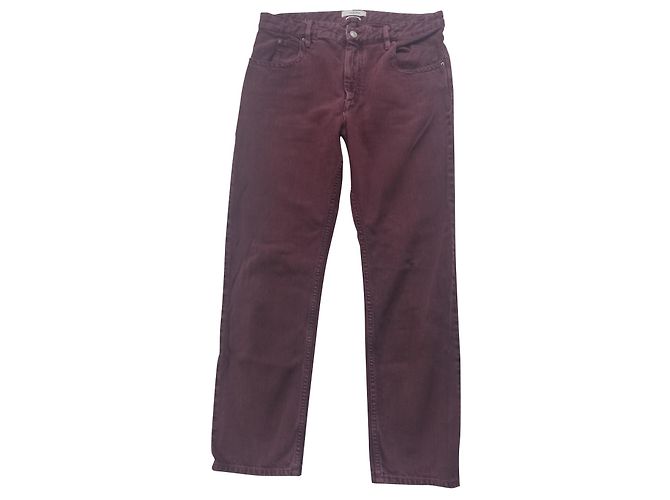 Isabel Marant Etoile Mom Jeans Rosa Ameixa Algodão