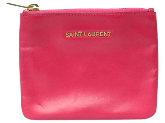 SAINT LAURENT Pink Leather  ref.755439