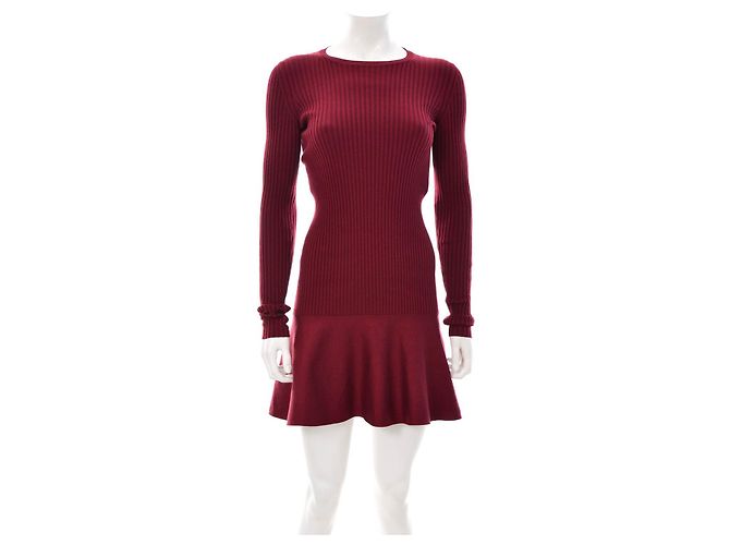 Stella Mc Cartney Vestido Stella McCartney de lana y seda burdeos