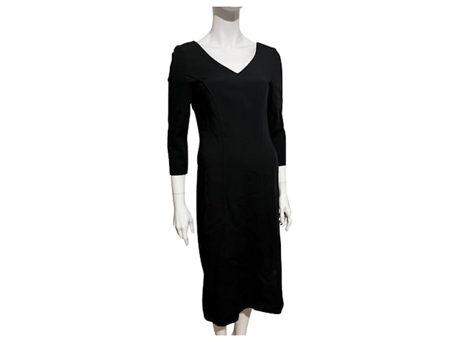 Alberta Ferretti vestido negro de lana  ref.755498