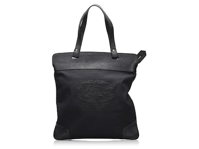 Burberry Stowell Canvas Tote Black Cloth  ref.755510