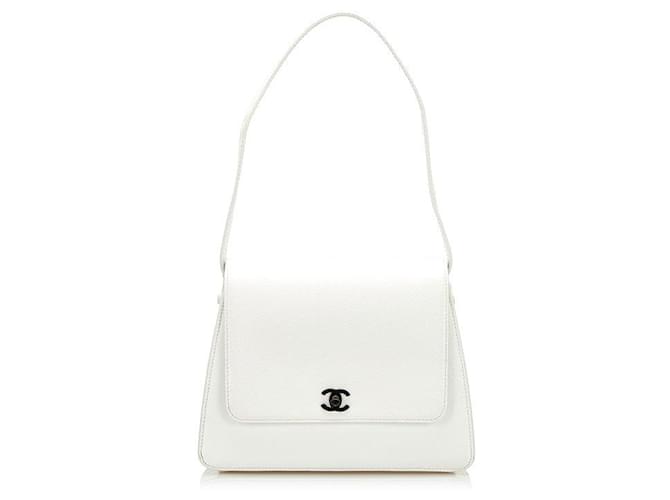 chanel classic bag white