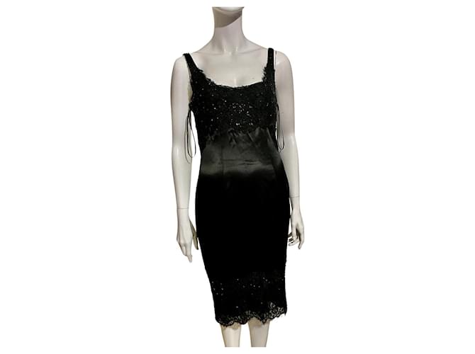 Diane Von Furstenberg DvF  Olivette silk and lace dress Black  ref.755540
