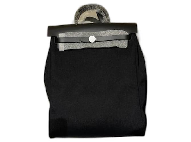 Hermès Herbag backpack Black Leather  ref.755569