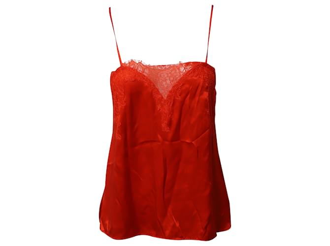 Autre Marque Cami NYC Lace Camisole in Red Silk  ref.755600