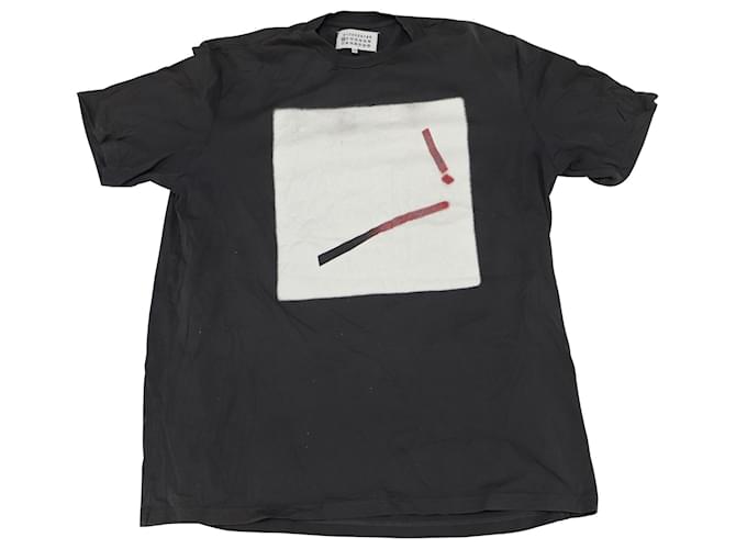 Maison Martin Margiela T-shirt à col rond imprimé en coton gris  ref.755625