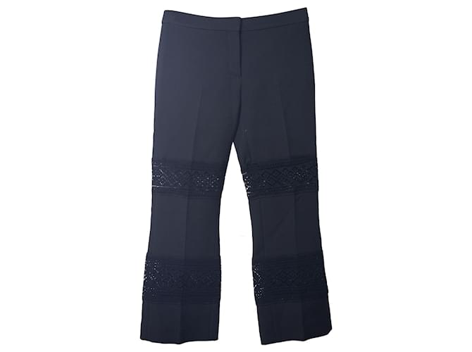 Pantalones cortos de lana negra con inserciones de encaje de Alexander McQueen Negro  ref.755672