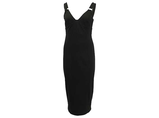 Michael Kors Sleeveless Dress with Buckle Strap in Black Viscose  Cellulose fibre  ref.755718