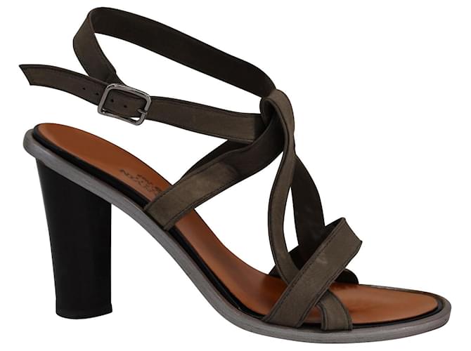 Lanvin Strappy High-heel Sandals in Brown Leather  ref.755725