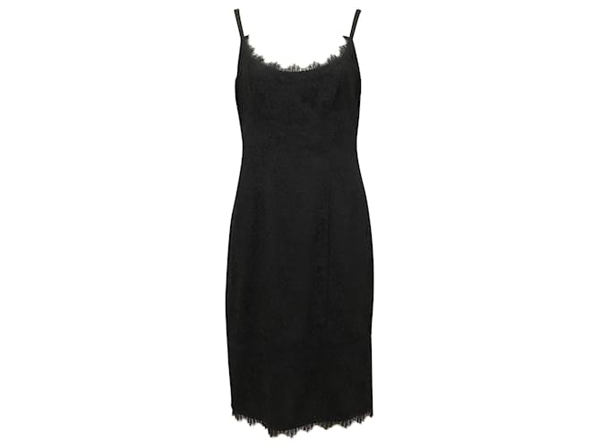 Diane Von Furstenberg Olivia Lace Dress in Black Nylon  ref.755758
