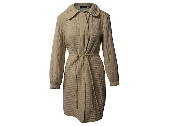 Isabel Marant Quilted Padded Coat in Cream Cotton White  ref.755768