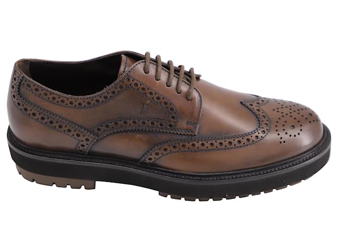 Tod's Brogues Lace-ups in Brown Leather  ref.755793