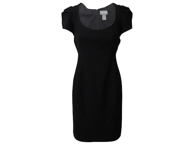 Zac Posen Pleated Sleeve Mini Dress in Black  Lana Vergine Wool  ref.755805