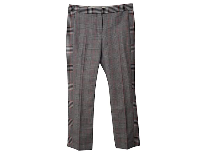 Pantaloni Alexander McQueen a quadri in lana vergine nera e bianca Nero  ref.755807