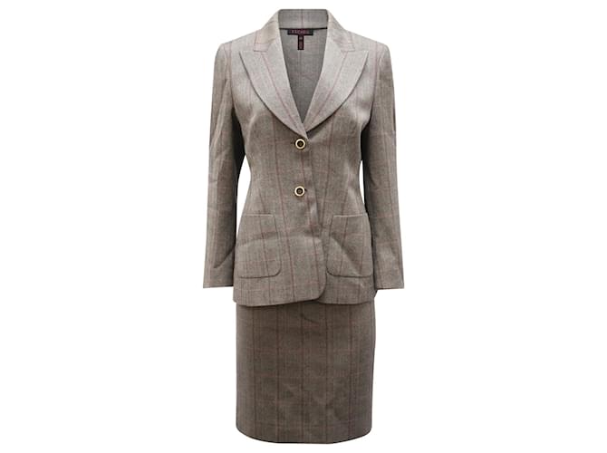 Escada Two Piece Plaid Suit and Skirt in Multicolor Wool   ref.755819
