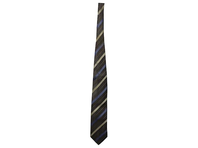 Ermenegildo Zegna Striped Necktie in Multicolor Silk Python print  ref.755858