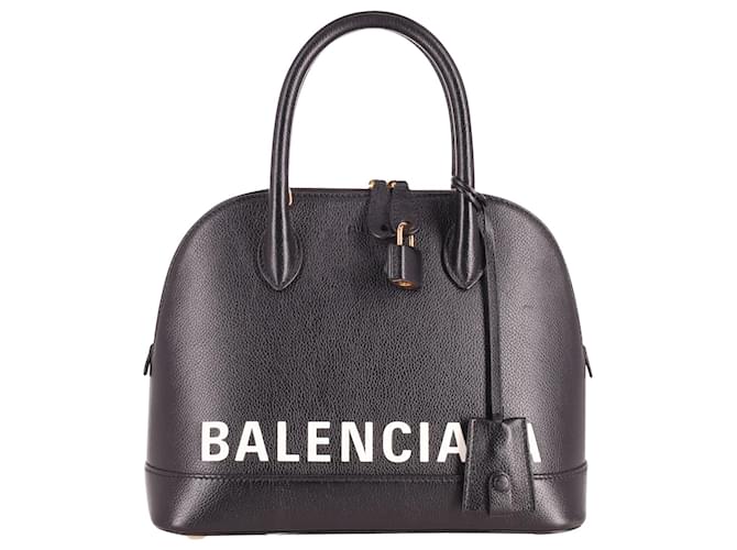 Everyday Balenciaga Ville Kleine Handtasche aus schwarzem, kleinnarbigem Kalbsleder Leder Kalbähnliches Kalb  ref.755862