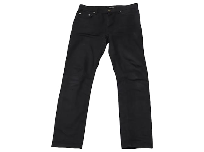 Jeans Saint Laurent Slim-Fit em jeans de algodão preto  ref.755866