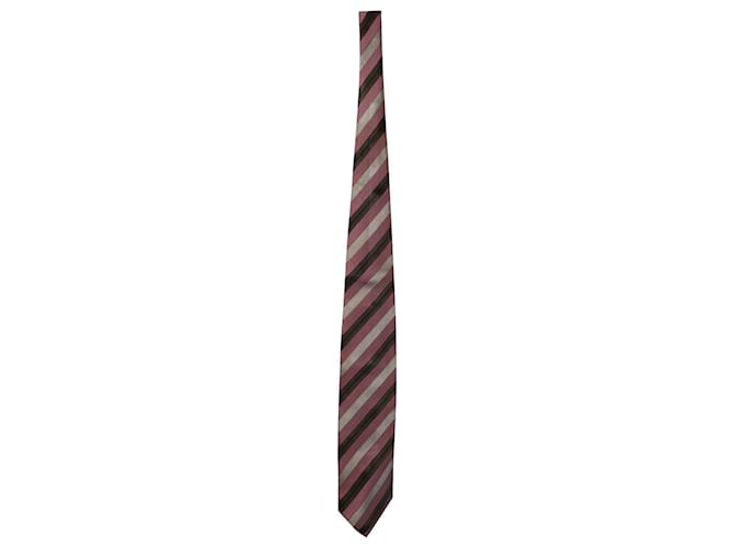 Ermenegildo Zegna Striped Necktie in Multicolor Silk Python print  ref.755899