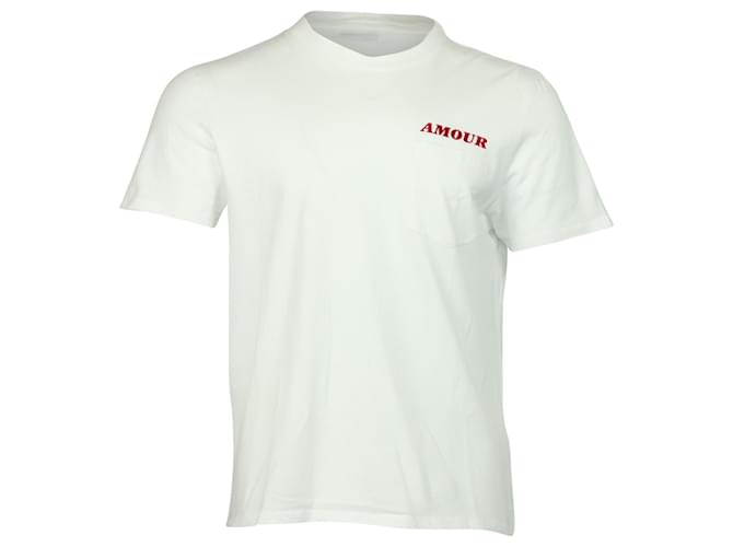 T-shirt Sandro Amour Logo in cotone bianco Crudo  ref.755912