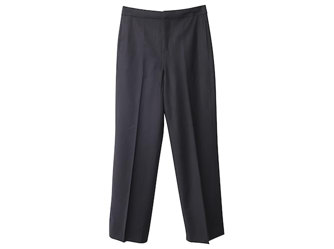 Marc by Marc Jacobs Co Classic Pinstripe Straight Leg Trousers in Black Wool  ref.755916