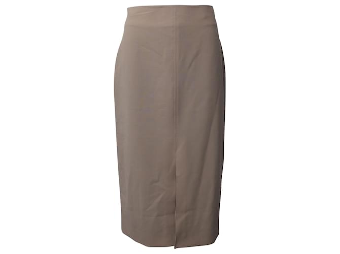 Marc by Marc Jacobs Co Front Slit High Waist Pencil Skirt In Beige Stretch Wool   ref.755917