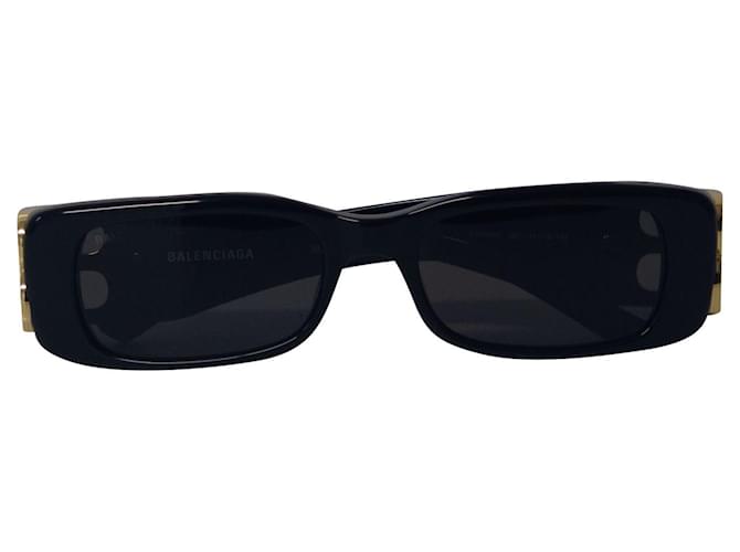 Balenciaga Dynasty Rectangle Sunglasses in Black Acetate