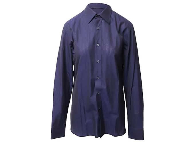 Prada Striped Shirt in Blue Cotton  ref.755929