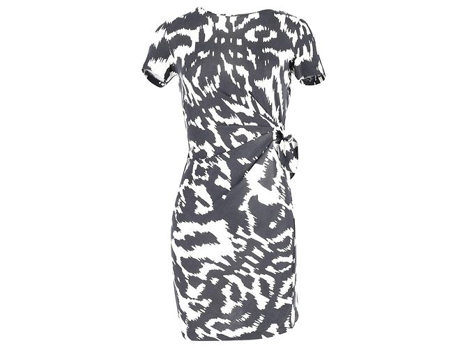 Mini abito Diane Von Furstenberg con laccetti laterali in seta nera Nero