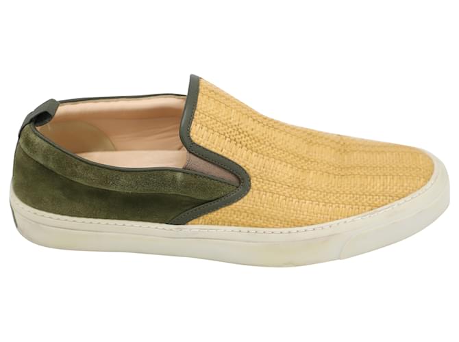 Gucci Woven Slip-On Sneakers in Green Suede  ref.755944